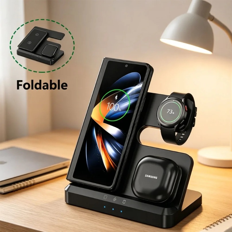 Wireless Charger Watch - Carregador Sem Fio Rápido 3 em