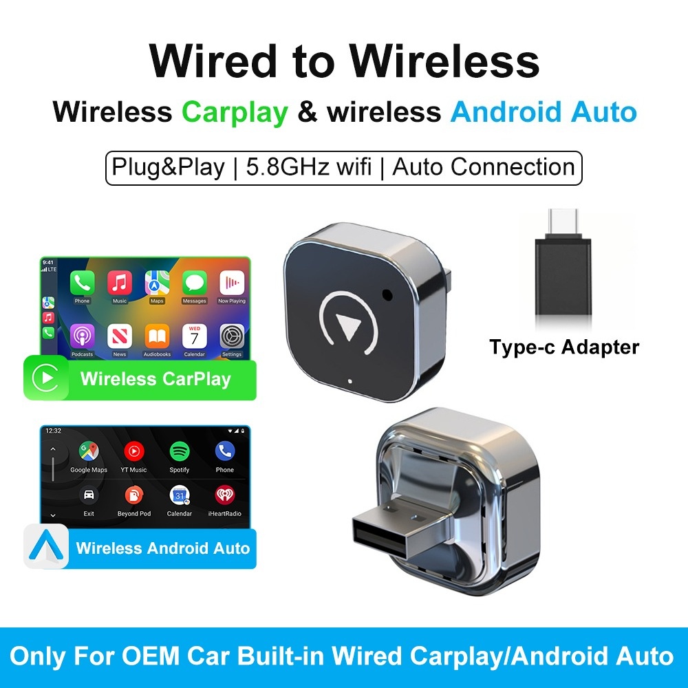 Smartwatch Universal - Adaptador Wireless CarPlay FLIXIVI 2026 2-em-1