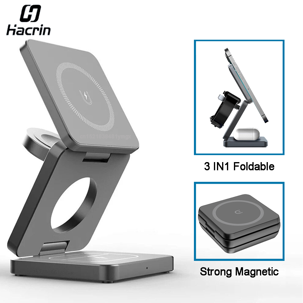 Wireless Charger Watch - Carregador sem fio 3 em 1