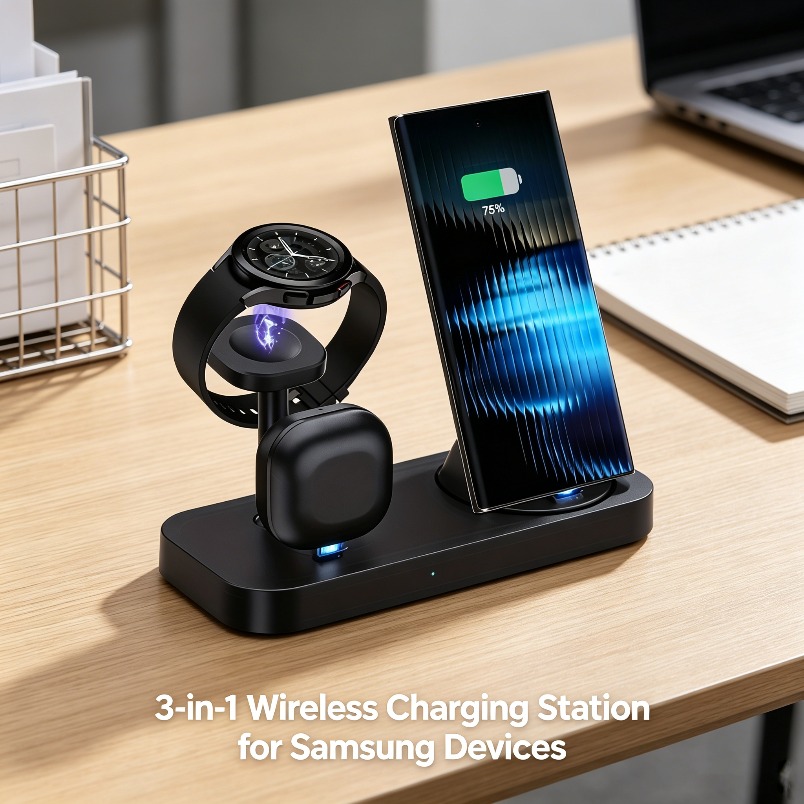 Wireless Charger Watch - Carregador Sem Fio 3 em 1