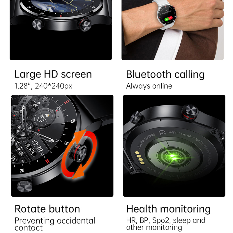GPS ECG + PPG Bluetooth Chamad - Smartwatch Face avaliação e preço