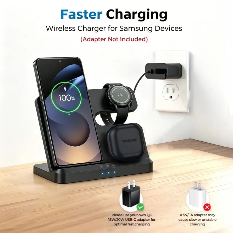 Carregador Sem Fio Rápido 3 em - Wireless Charger Watch avaliação e preço
