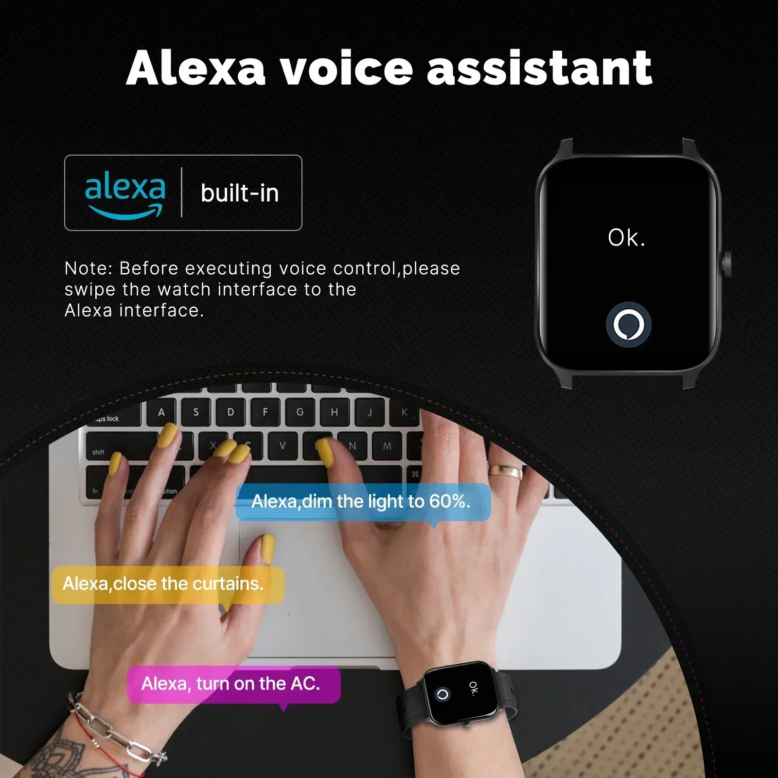 MOES Relógio Inteligente Alexa - Smartwatch Face avaliação e preço