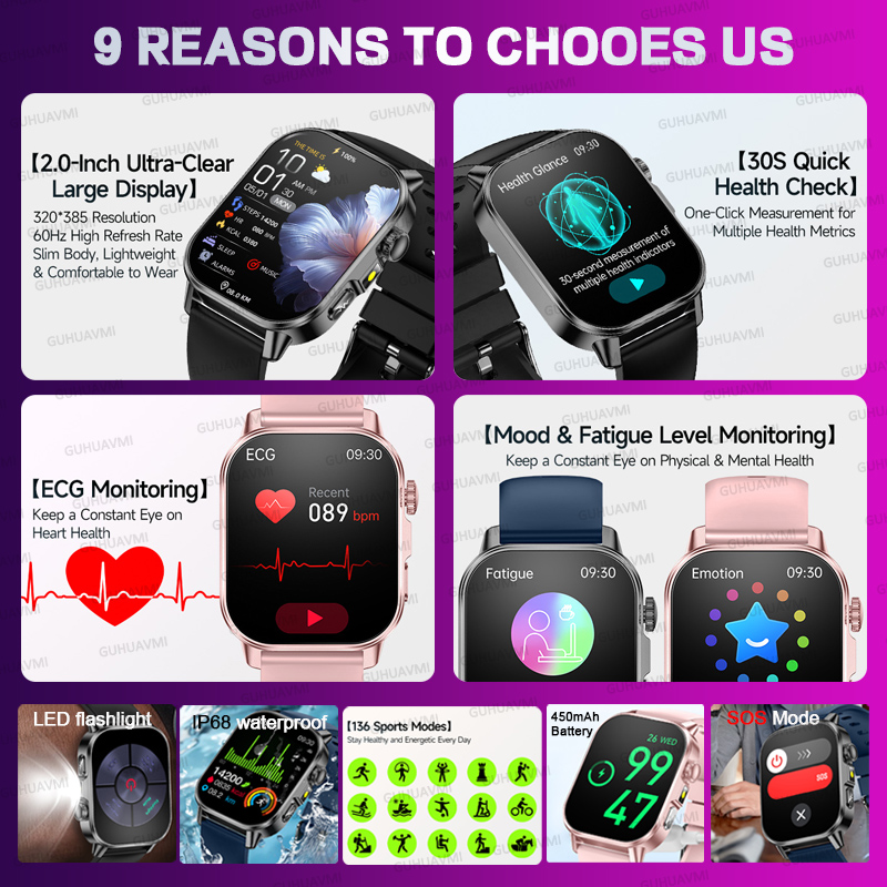 Novo Relógio Inteligente de Sa - Smartwatch Custom avaliação e preço