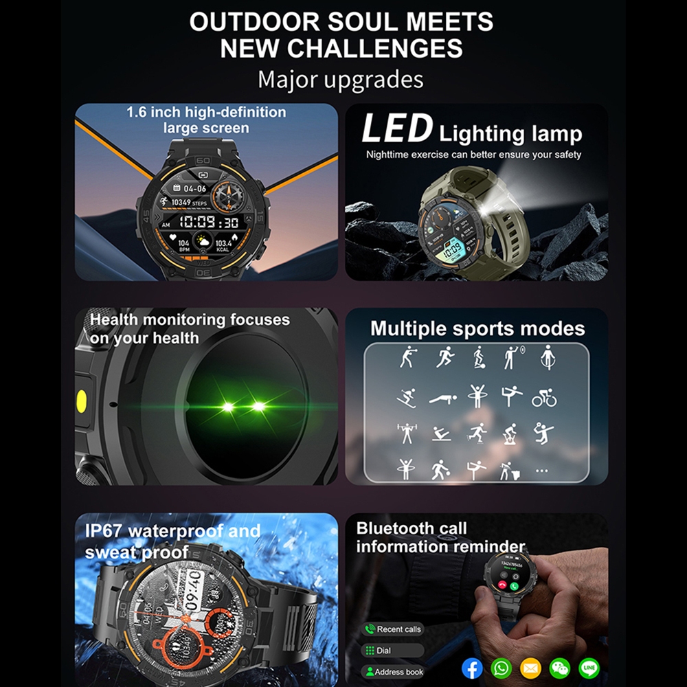 Ao ar livre militar robusto sm - Smartwatch Face avaliação e preço